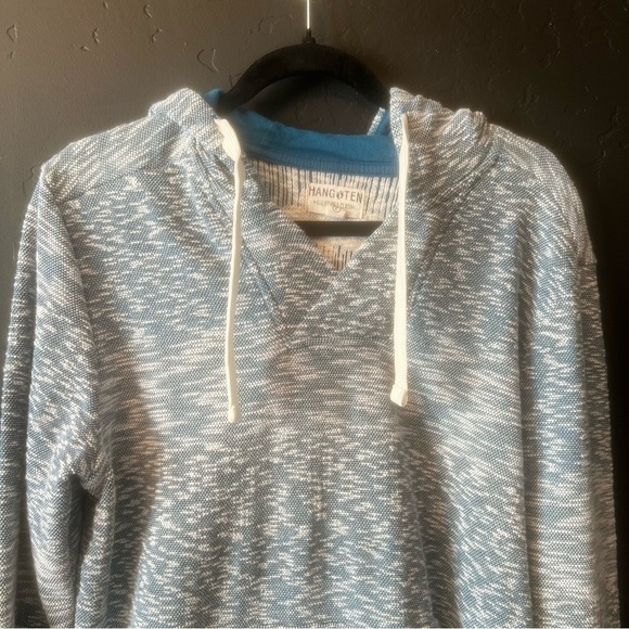 Hang Ten Hoodie Pullover Sweatshirt
Purple Heather Size: L Blue and White - Picture 3 of 14